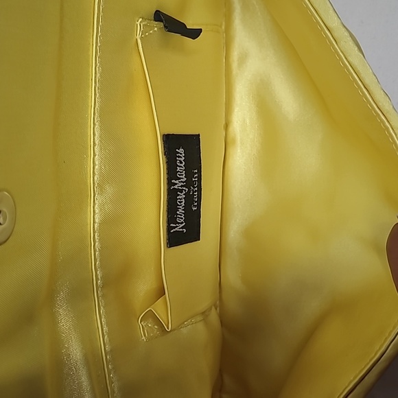 Neiman Marcus Yellow Satin Clutch - Picture 7 of 9